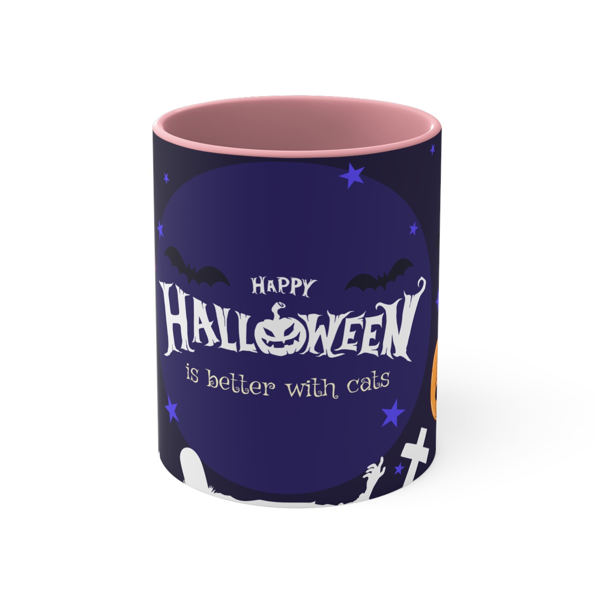 Happy Halloween with Witch's Cats | Colorful Accent Mugs